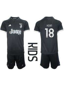 Juventus Moise Kean #18 Ausweichtrikot für Kinder 2023-24 Kurzarm (+ Kurze Hosen)